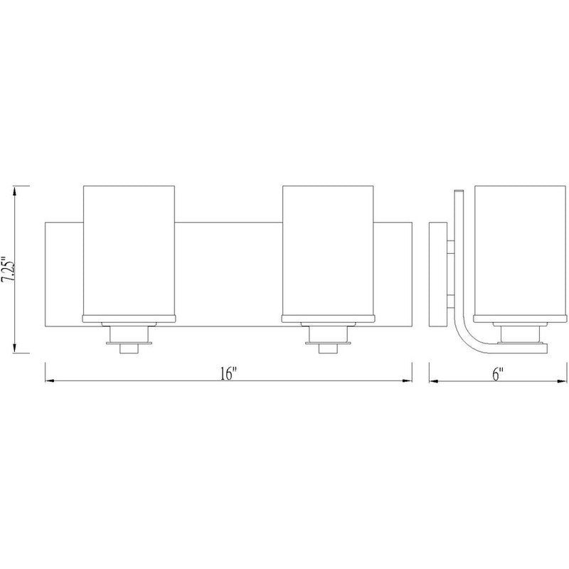 Z-Lite 492-2V - Beckett 2 Light 16" Vanity Light
