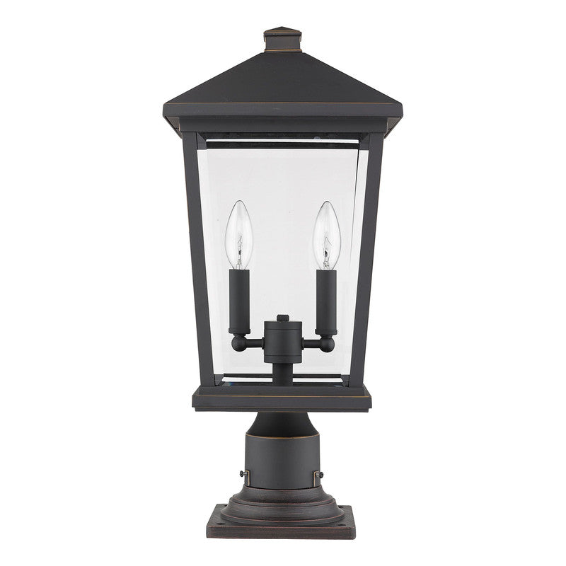 Z-Lite 568PHBR-533PM - Beacon 2 Light 10" Pier Mount