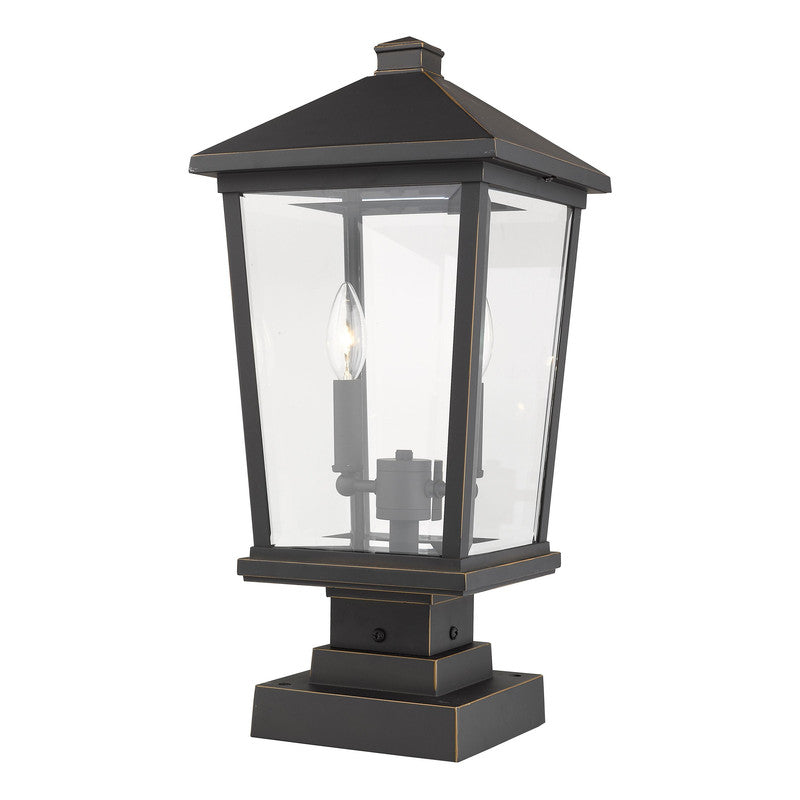 Z-Lite 568PHBS-SQPM - Beacon 2 Light 10" Pier Mount