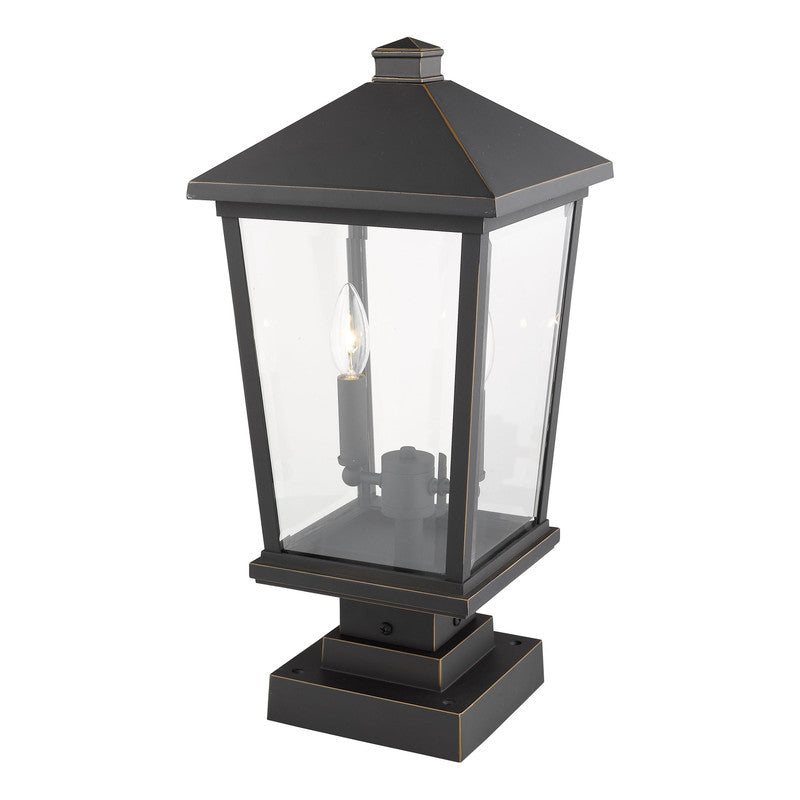 Z-Lite 568PHBS-SQPM - Beacon 2 Light 10" Pier Mount