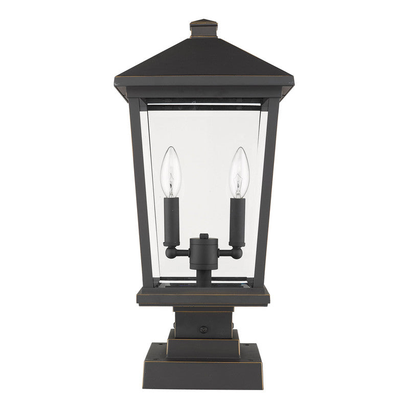 Z-Lite 568PHBS-SQPM - Beacon 2 Light 10" Pier Mount