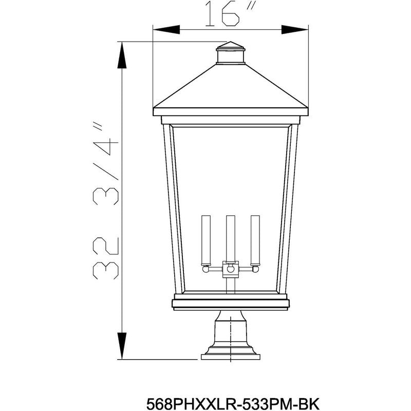 568PHXXLR-533PM - Beacon 4 Light 16" Pier Mount