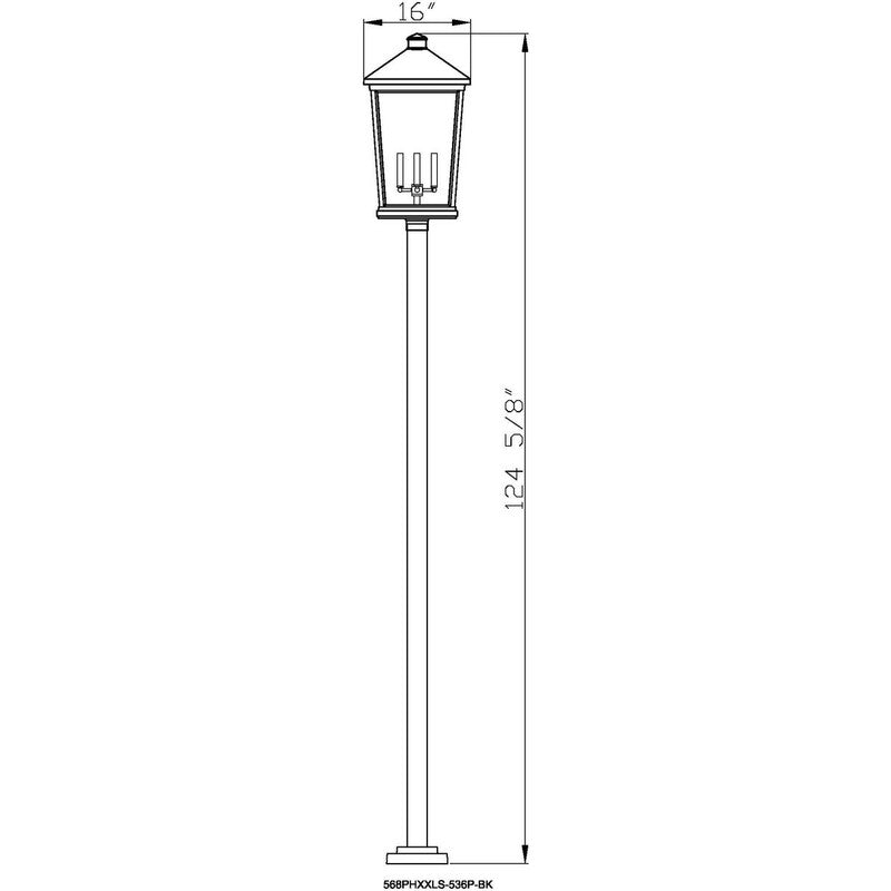 568PHXXLS-536P - Beacon 4 Light 16" Post Mount