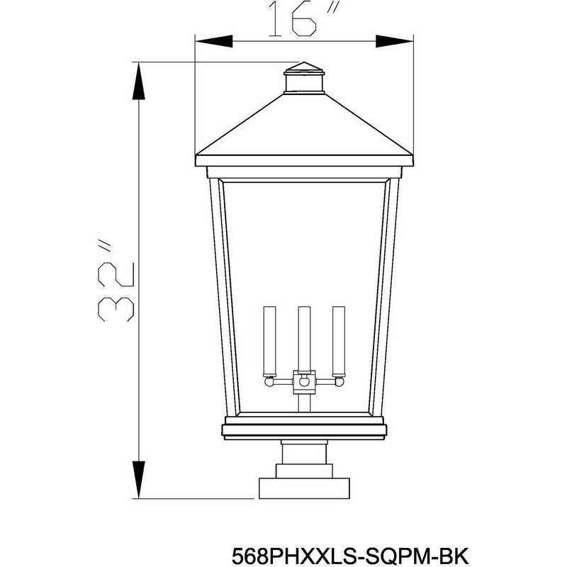 568PHXXLS-SQPM - Beacon 4 Light 16" Pier Mount