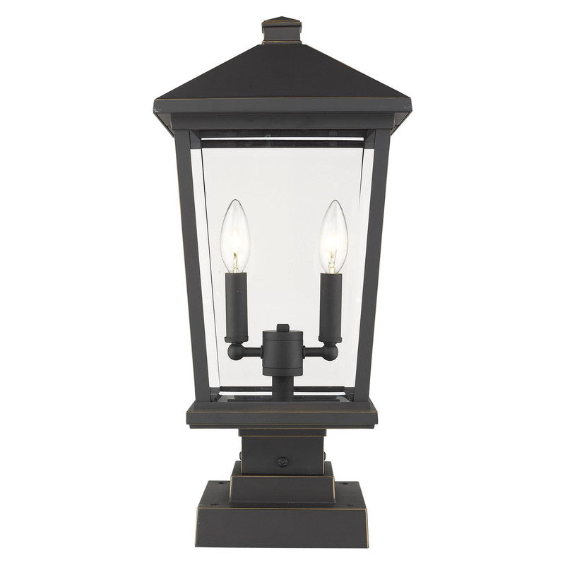 Z-Lite 568PHBS-SQPM - Beacon 2 Light 10" Pier Mount