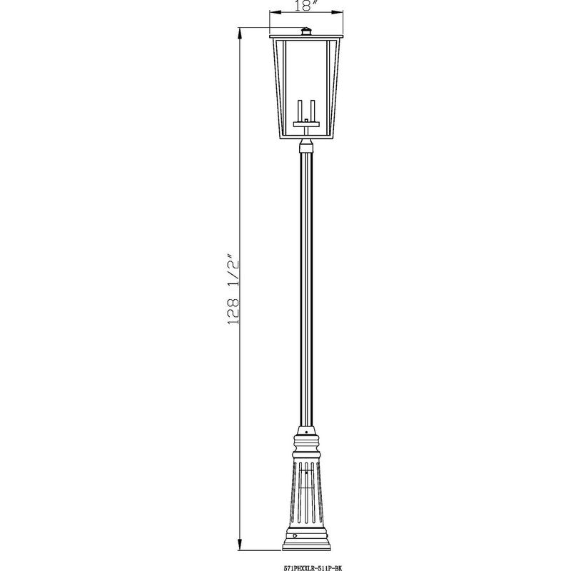 571PHXXLR-511P - Seoul 4 Light 18" Post Mount
