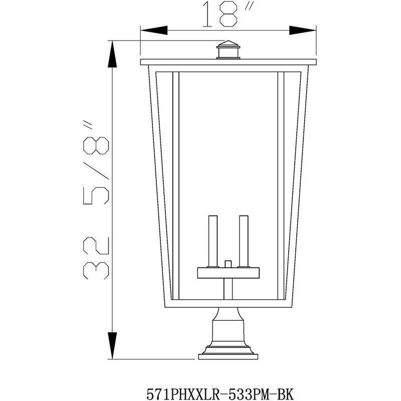 571PHXXLR-533PM - Seoul 4 Light 18" Pier Mount