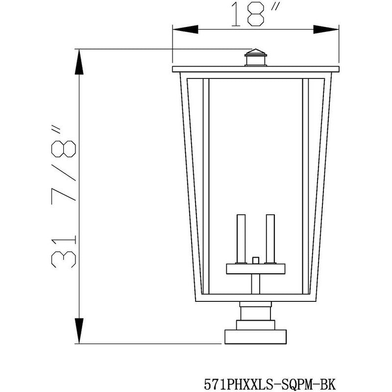571PHXXLS-SQPM - Seoul 4 Light 18" Pier Mount