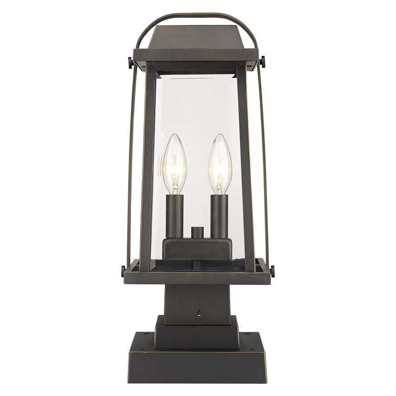 Z-Lite 574PHMS-SQPM - Millworks 2 Light 8" Pier Mount