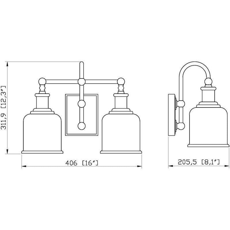 Z-Lite 734-2V - Bryant 2 Light 16" Vanity Light