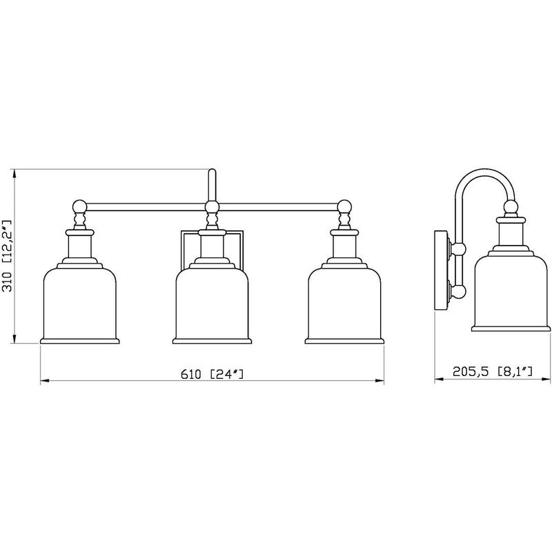 Z-Lite 734-3V - Bryant 3 Light 24" Vanity Light