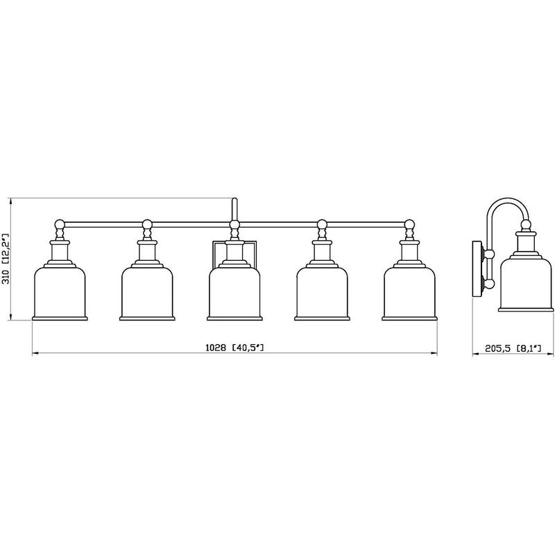 Z-Lite 734-5V - Bryant 5 Light 41" Vanity Light