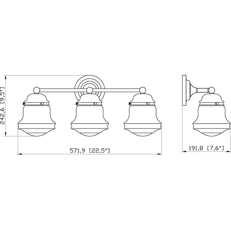 Z-Lite 736-3V - Vaughn 3 Light 23" Vanity Light