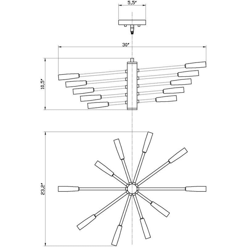 Z-Lite 737-10 - Ascension 10 Light 30" Chandelier