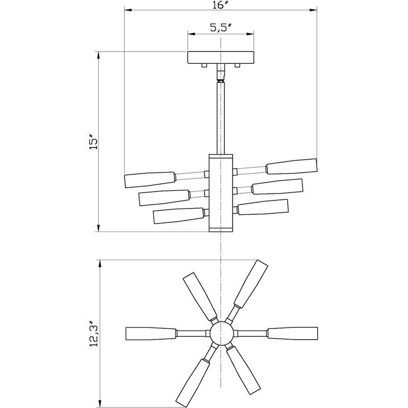 Z-Lite 737SF6 - Ascension 6 Light 16" Flush Mount