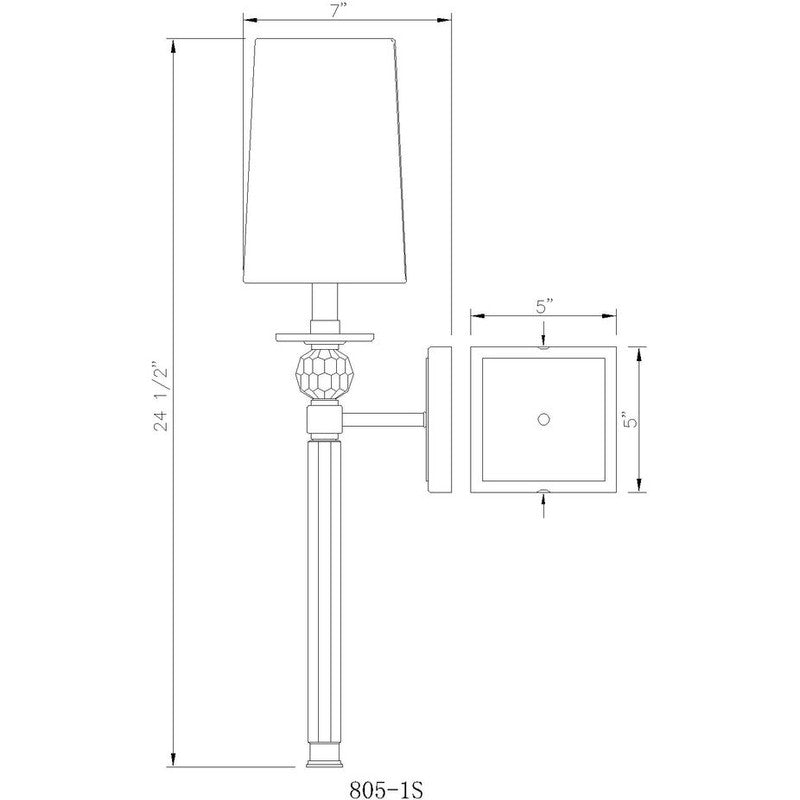 Z-Lite 805-1S - Mia 1 Light 7" Sconce