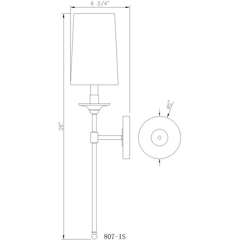 Z-Lite 807-1S - Emily 1 Light 7" Sconce