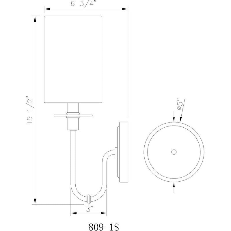 Z-Lite 809-1S - Ella 1 Light 7" Sconce
