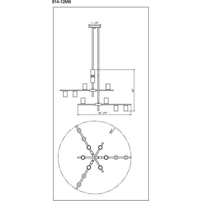 Z-Lite 814-12 - Calumet 12 Light 44" Chandelier