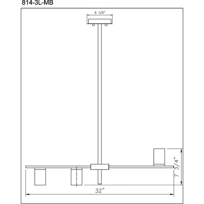 Z-Lite 814-3L - Calumet 3 Light 32" Chandelier