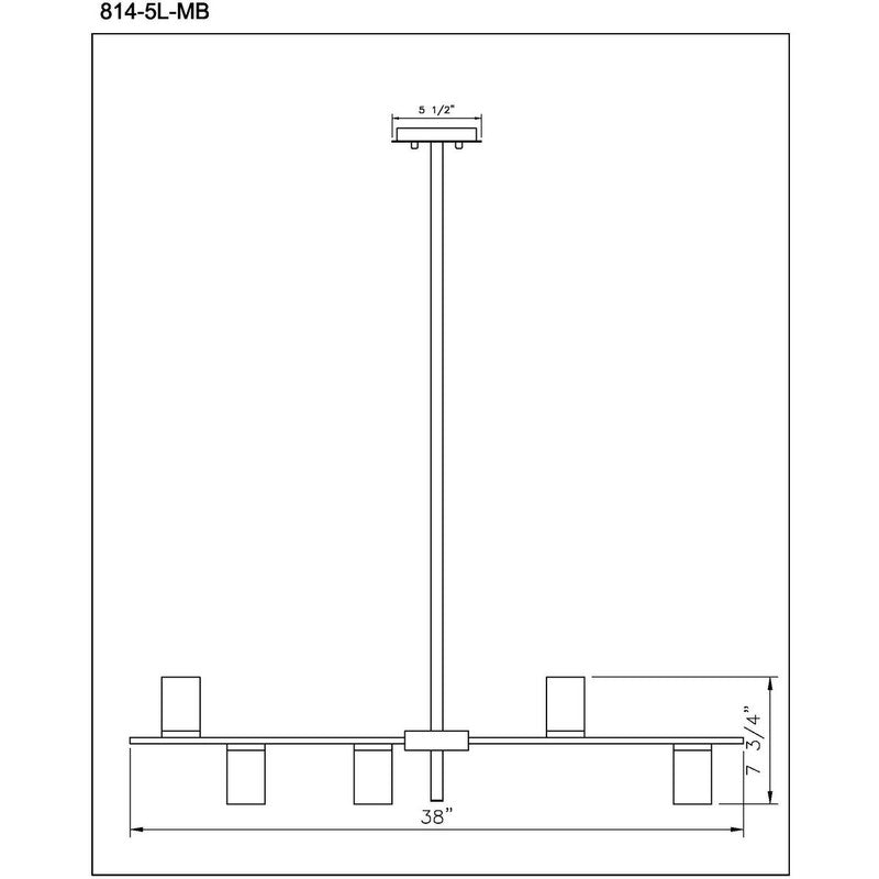 Z-Lite 814-5L - Calumet 5 Light 38" Chandelier