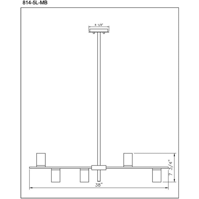 Z-Lite 814-5L - Calumet 5 Light 38" Chandelier