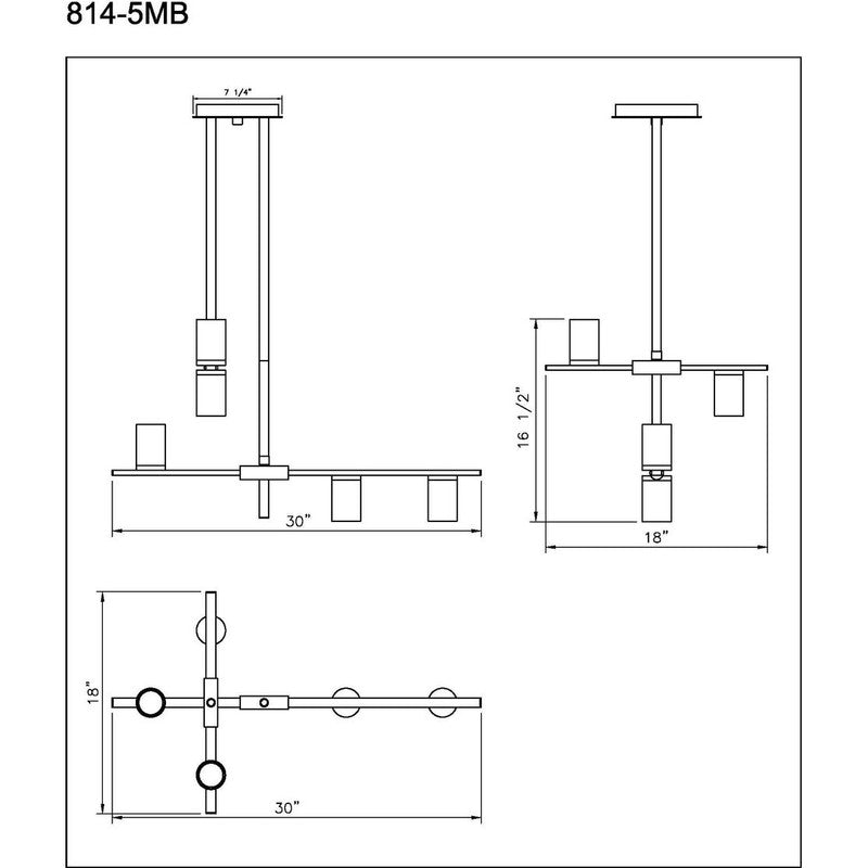 Z-Lite 814-5 - Calumet 5 Light 30" Chandelier