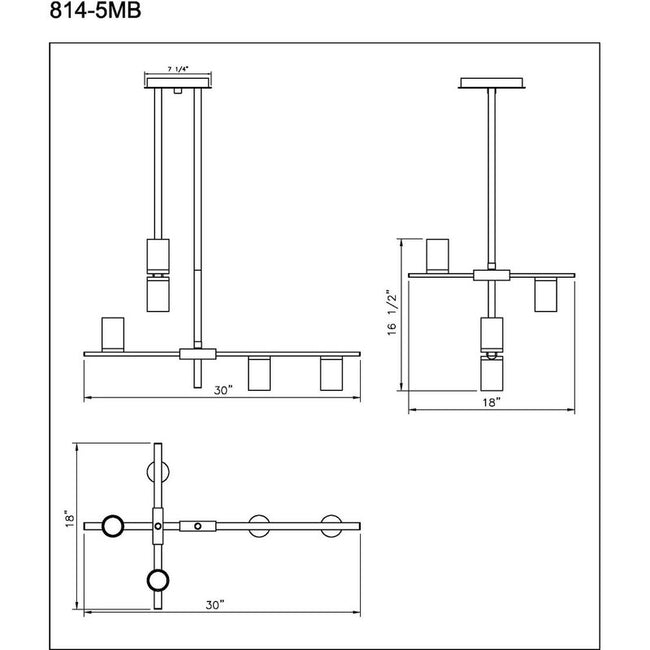 Z-Lite 814-5 - Calumet 5 Light 30" Chandelier