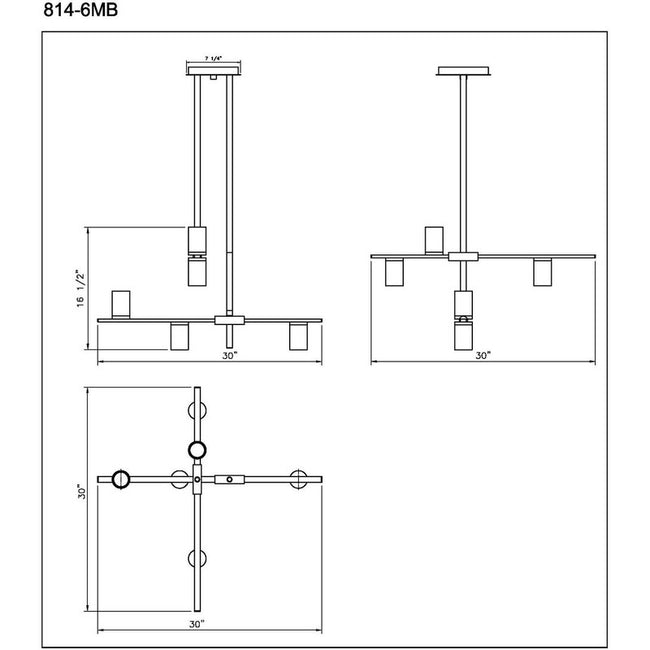 Z-Lite 814-6 - Calumet 6 Light 30" Chandelier