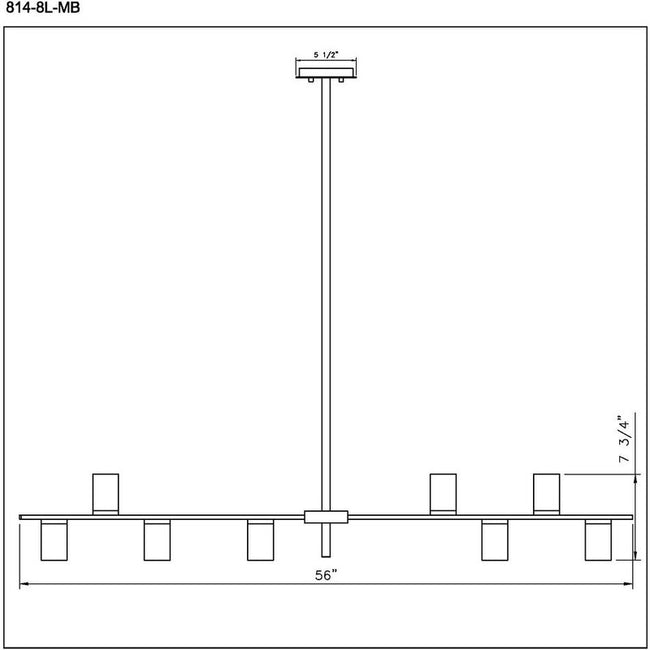 Z-Lite 814-8L - Calumet 8 Light 56" Chandelier