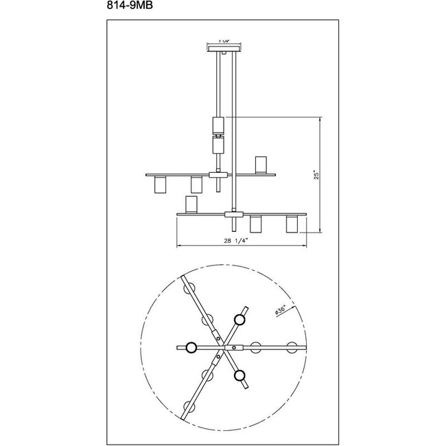 Z-Lite 814-9 - Calumet 9 Light 36" Chandelier