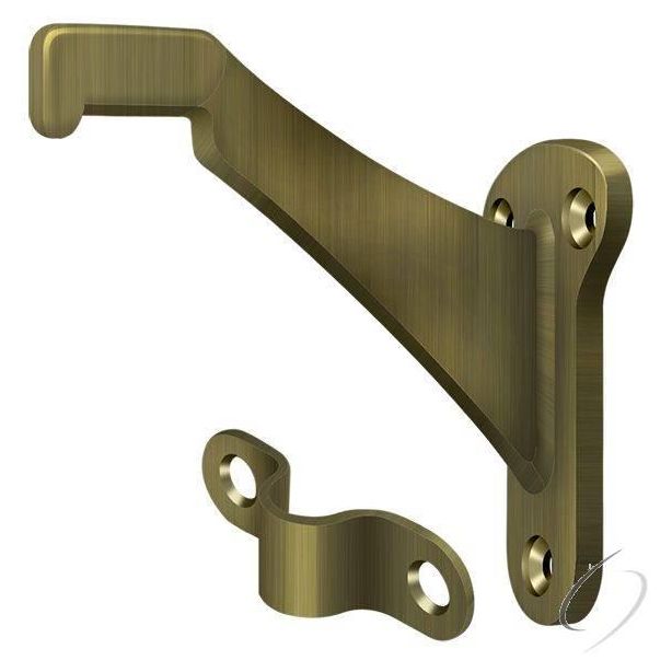 ZHRBB325U5 Hand Rail Brackets; Zinc 3-1/4" Projection; Antique Brass Finish