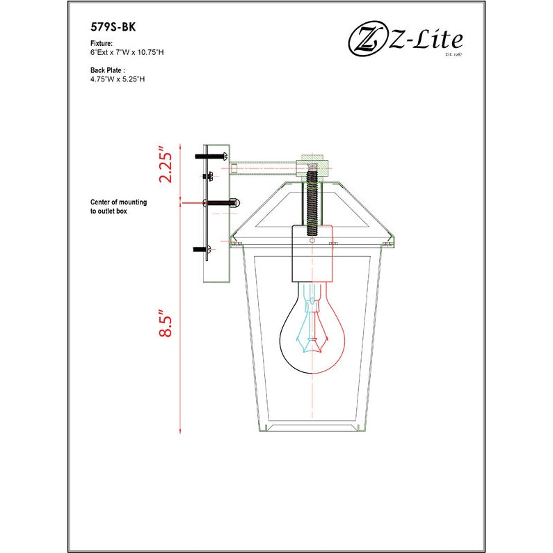 Z-Lite 579S - Talbot 1 Light 7" Sconce