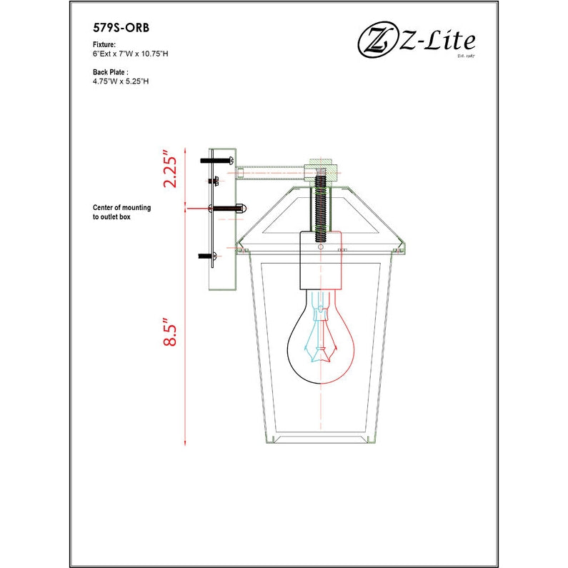 Z-Lite 579S - Talbot 1 Light 7" Sconce