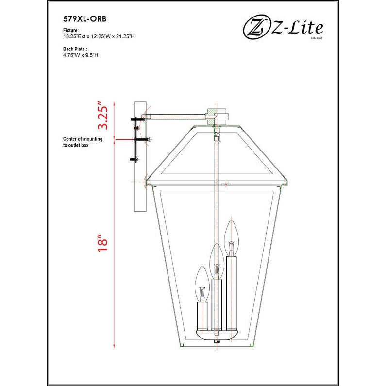 Z-Lite 579XL - Talbot 3 Light 13" Sconce
