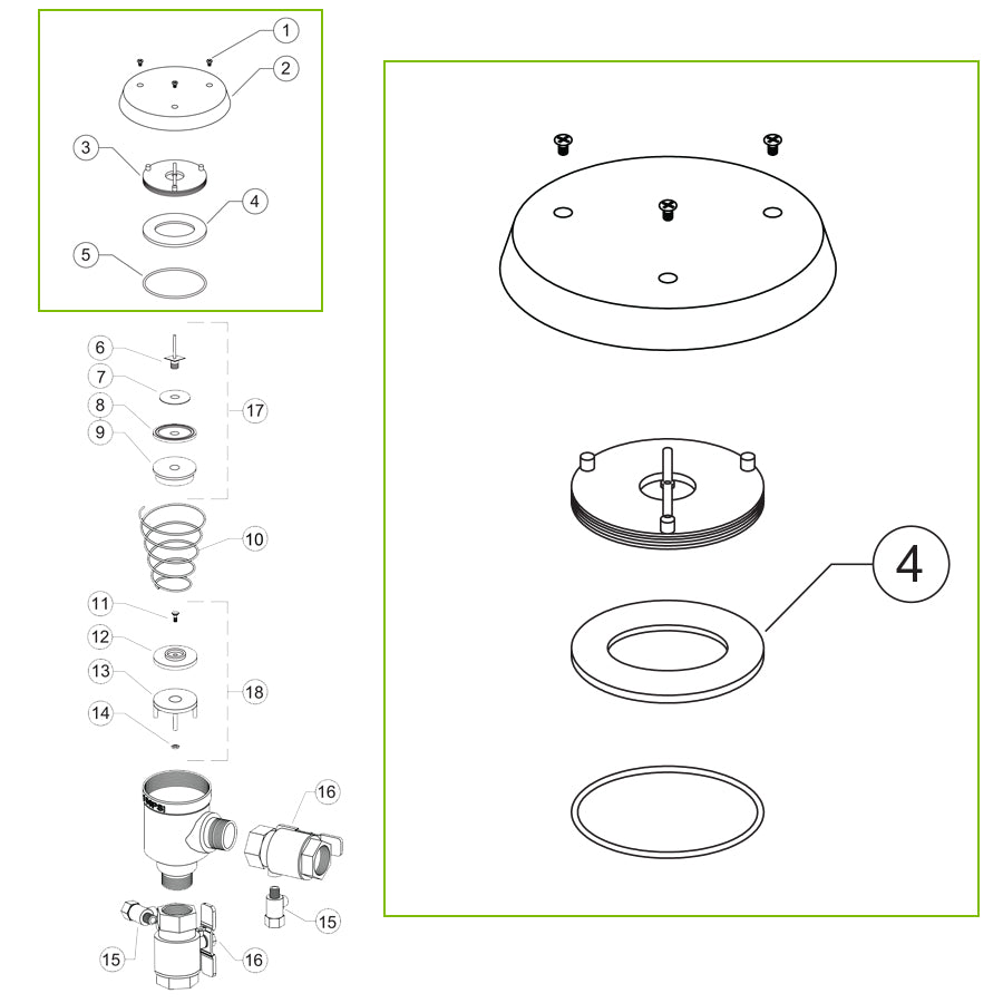 721A-12 - Plastic Washer for Model 720A Pressure Vacuum Breakers - 1/2" to 1"